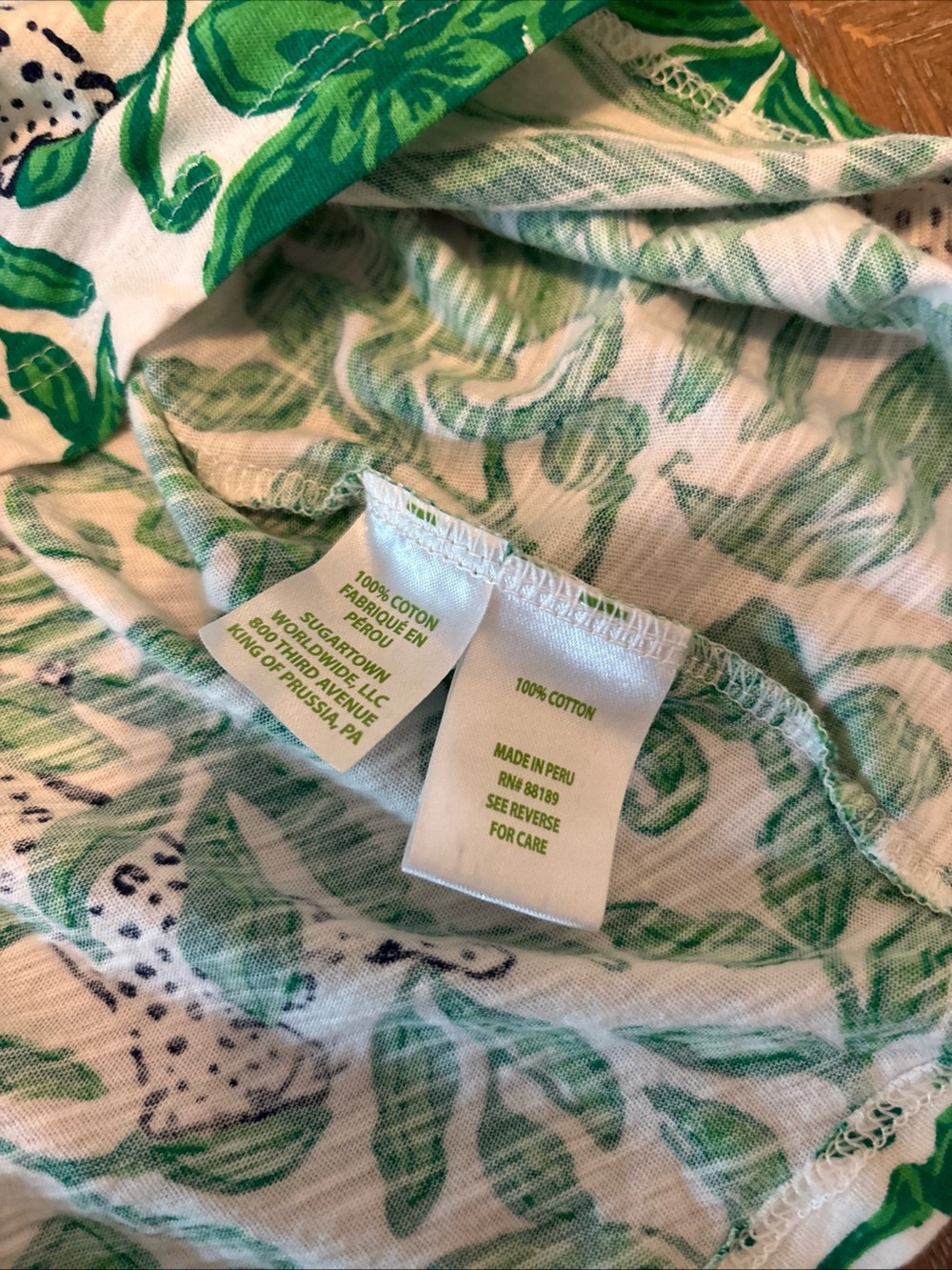 Lilly Pulitzer White Long-Sleeve Top with Green Floral Print - Picture 6 of 9
